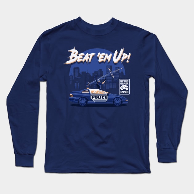 Beat 'Em Up! Long Sleeve T-Shirt by SquidStudio